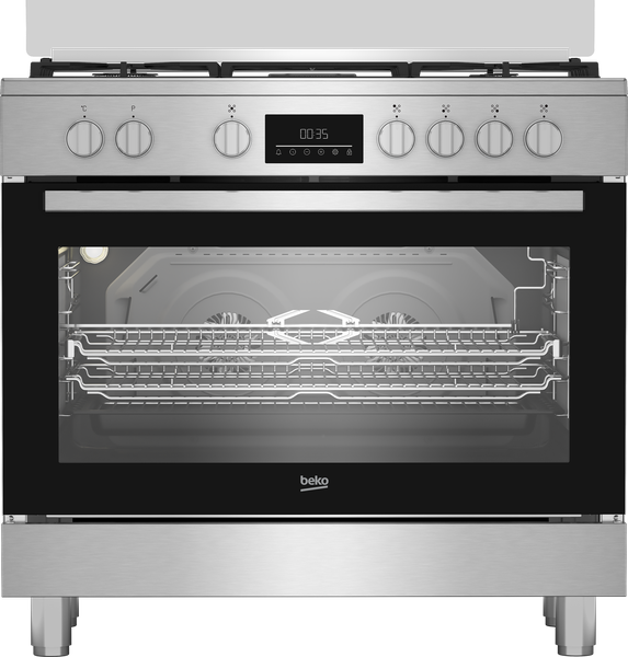 Beko 90cm Multifunction Gas Range Cooker Inox BGTW11225EX