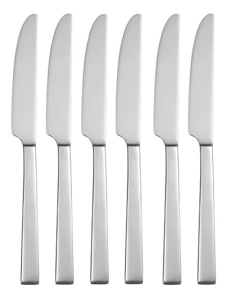 Table Knife 6 Piece Square Handle Colours Stainless Steel