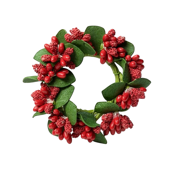 Christmas Wreath Napkin Rings 4 Piece