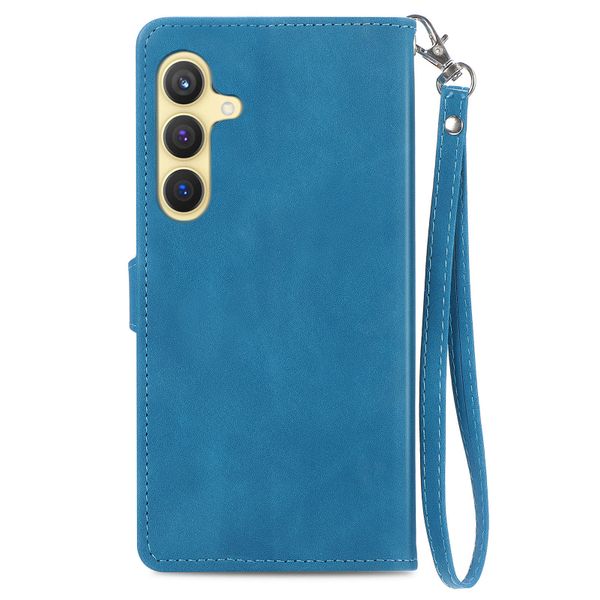 Zipper Wallet Emboss Leather Case Compatible With Samsung Galaxy S21 Cover