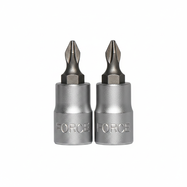 Force 1/4 Inch Pozi PZ3 Bit Socket for Enhanced Grip and Torque - 2 Pack