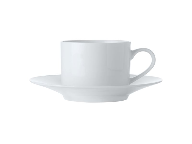 Maxwell and Williams White Basics Straight Cup and Saucer 250ml - Set of 4