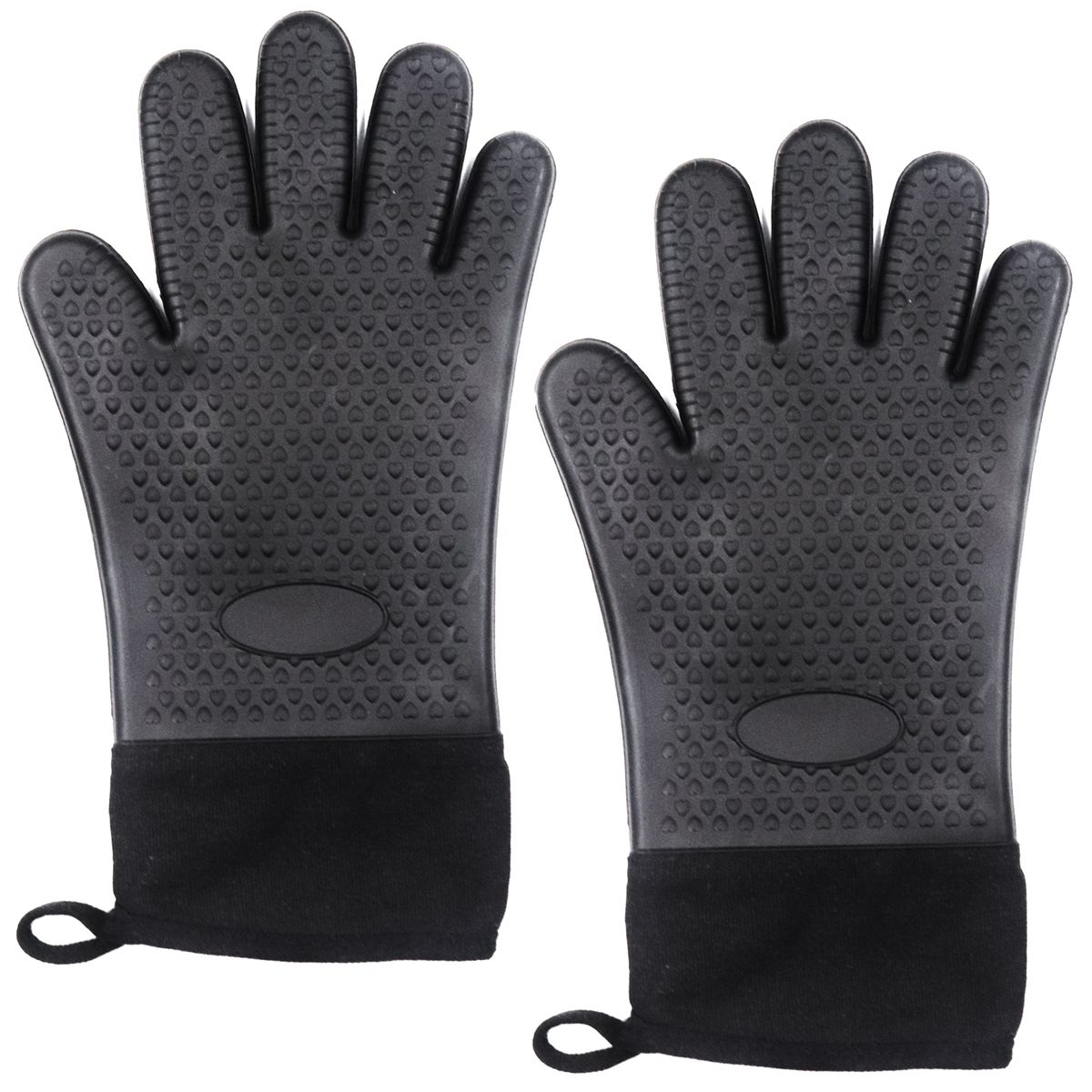 Oribibi – Oven Gloves / Kitchen & Braai Mitts with Finger Grips (Black ...