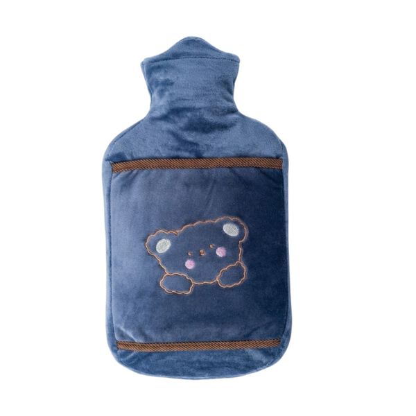 Cozy Bear Plush Hot Water Bottle with Soft Fleece Cover