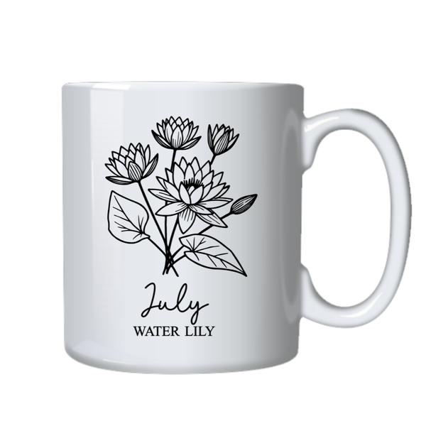 July Birth Month Flower Mug for Birthday or Christmas Gift