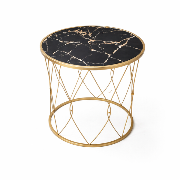 Modern Iron Art Coffee Table - Black