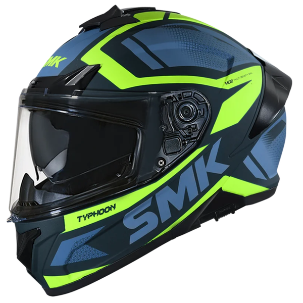 SMK Typhoon Thorn Helmet MA848 - Dark Green/Blue/Yellow