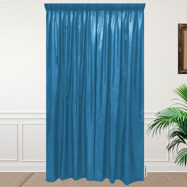 Essentials Curtain Teal - Lined - Taped image
