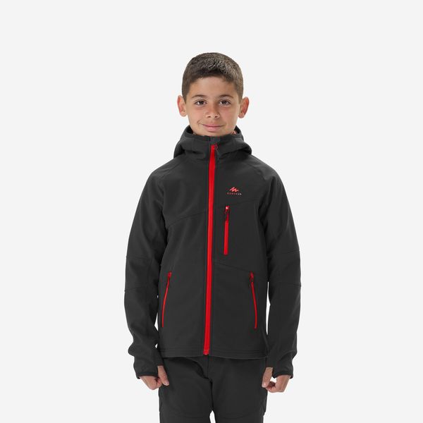 Quechua Kids Hiking Softshell Jacket Mh900 TW - Black &amp; Grey