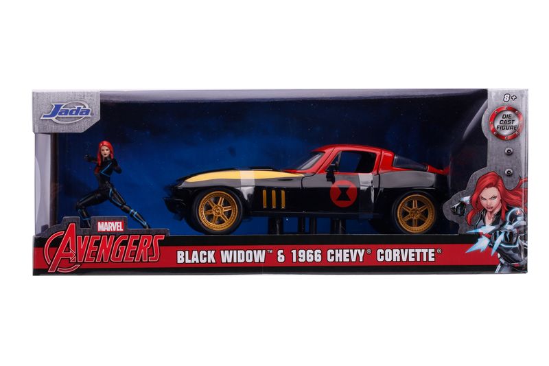 Jada Marvel Black Widow 1966 Chevrolet Corvette 1:24 with figure