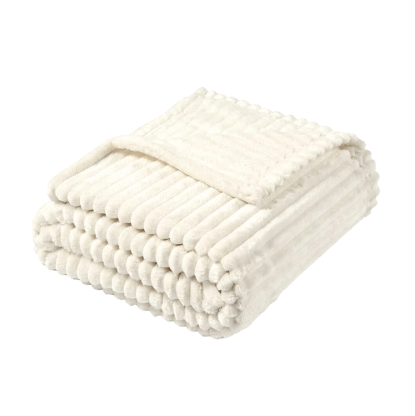 220 x 210cm Large Ultra Soft Ribbed Blanket