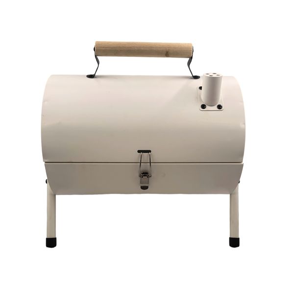Portable Charcoal Barrel Braai Grill White