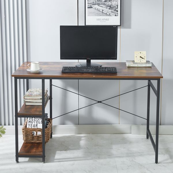 Game Table, Computer Desk, Modern Home Work Desk with Storage Rack