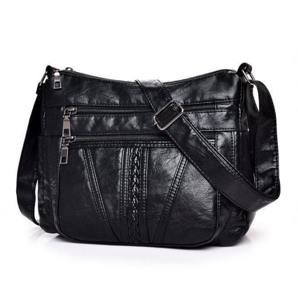 Women Multi-Layer Large Capacity Shoulder Bag Crossbody Bag Sling Bag Black