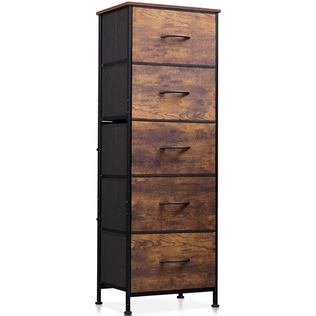 Topika - Fabric Dresser 5 Drawer Tall Dresser for Bedroom, Closet Organiser Image
