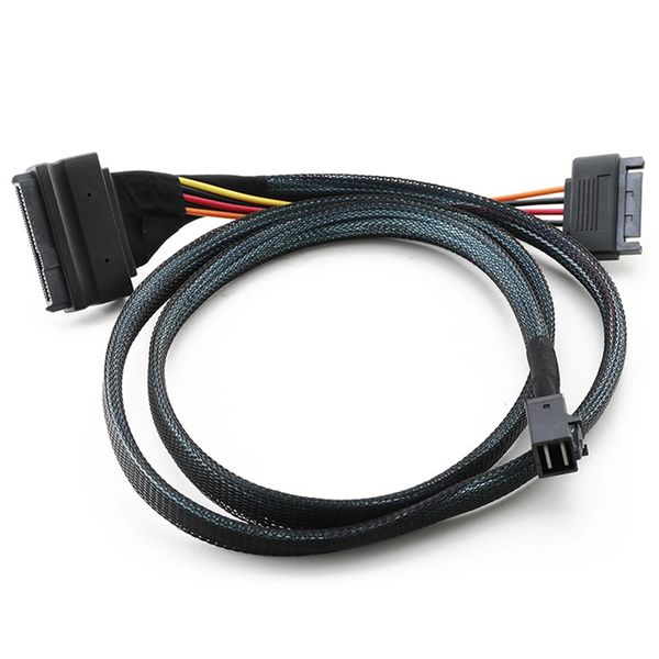 0.5M/1.5Ft Mini SAS SFF8643 to U.2 SFF8639 Cable with 15 Pin 12Gb/S