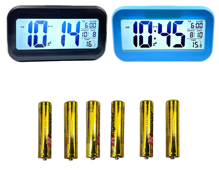SoSolar Plastic Battery Powered Digital Alarm Clock Pack Of 2