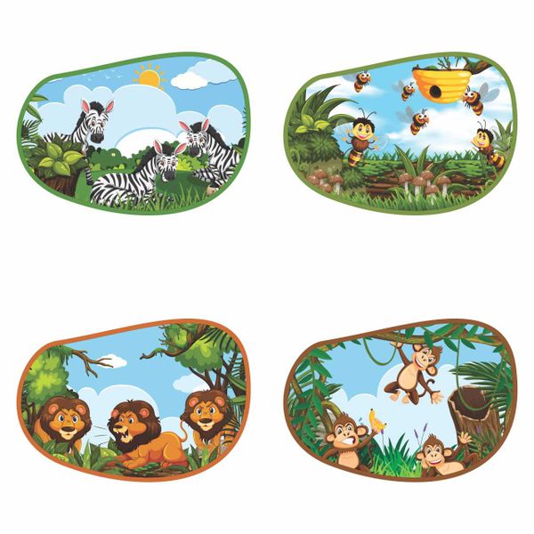 Kids Car Side Window Sun Shade Jungle