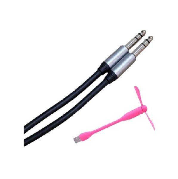 SE-L65 6.35mm Male to Male Audio Cable - 1.5m High-Performance Lead W/ Fan