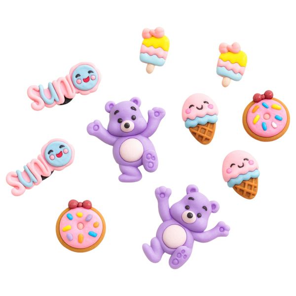 1 Pack - Mixed Charms Set For Hole Shoes - Purple