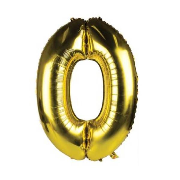 Silver Number 0 Helium Balloon 106cm