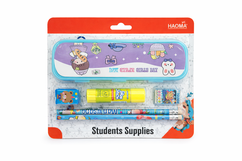 Kids Stationery Set Pencil Case - School Supplies Starter Pack-5 x Sets