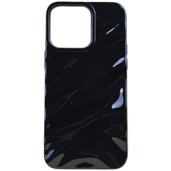 Glitter 3D Wavy Phone Case For iPhone 15 Pro Max - Brown