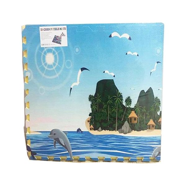 Children's Play Puzzle Developing Eva Foam Mat 120x120cm-Island Theme