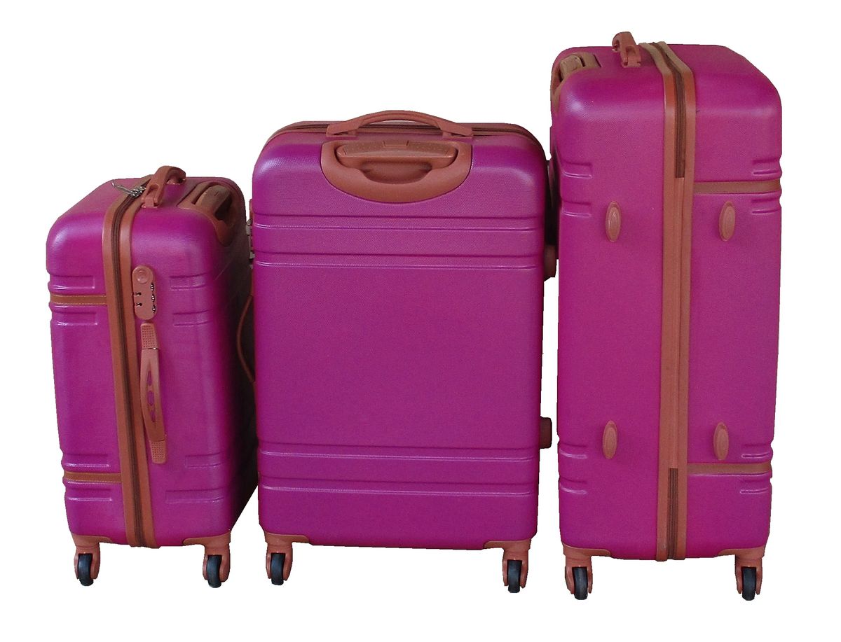 Le Emperor ABS Telescopic Handle Luggage Set - 3-Piece - Purple