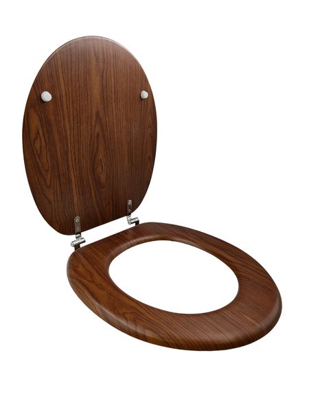 AIYI Wood Grain Toilet Seat Lid with Adjustable Hinges AY382-002