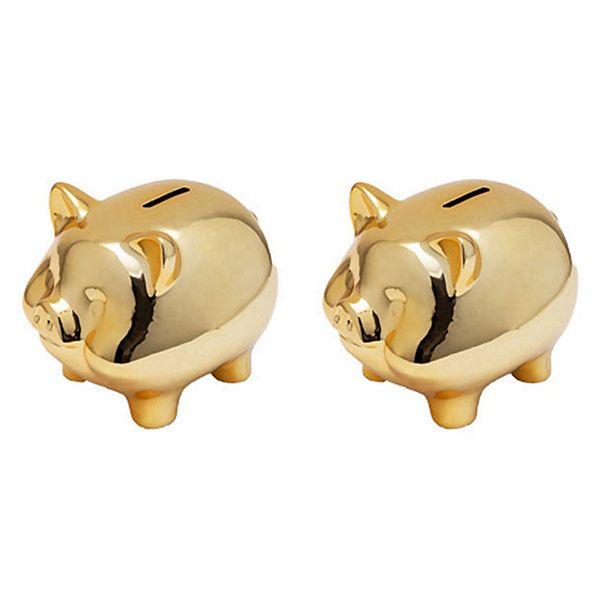 Ceramic Gold Pig Piggy Bank Cute Creative Home Decoration Gold Pig