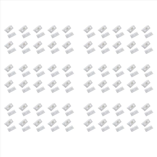Furniture Cabinet Fastener Corner Braces Angle Brackets White 60pcs