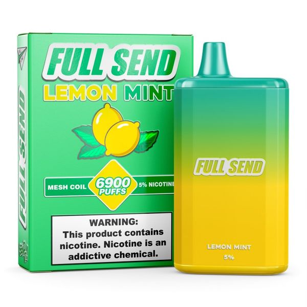 Full Send 6900 Puffs Rechargeable Disposable Vape - Lemon Mint