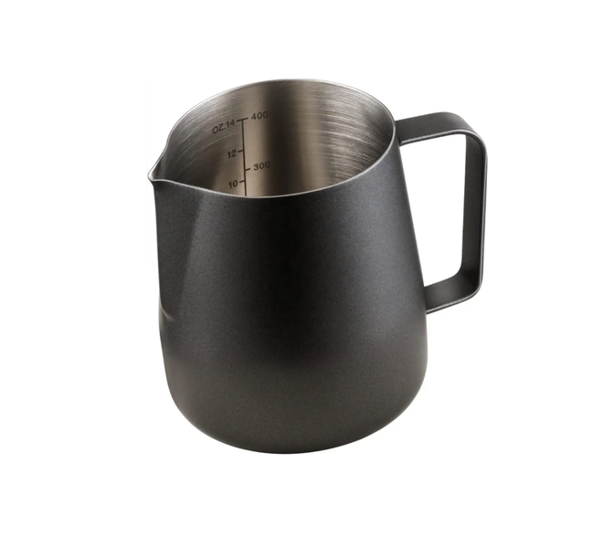 Milk Frothing Pitcher 340ml,Espresso Steaming Pitcher Stainless Steel Jug