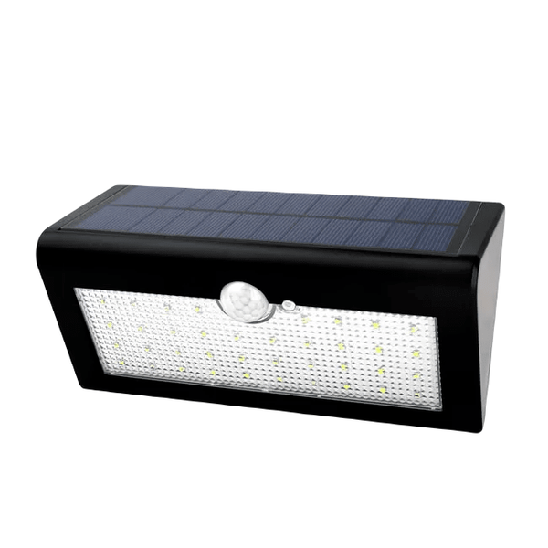 Solar Powered Rechargeable LED Wall Light 38 LEDs - Black