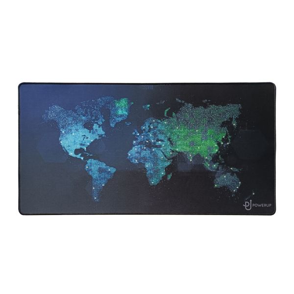 PowerUp Non-Slip World Map Extra Large Full Desk Mouse Pad