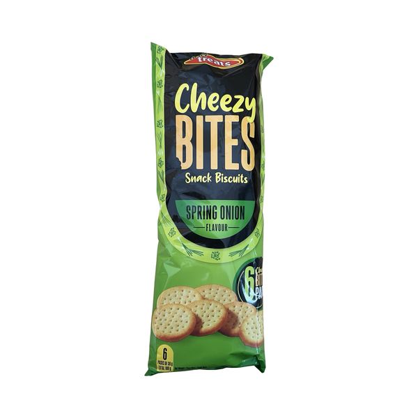 Tasty Treats Cheezy Bites Snack Biscuits 180g - Spring Onion 6 Pack