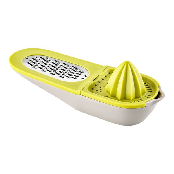 2 in 1 - Citrus Juicer &amp; Grater With Detachable Collection Base - Green