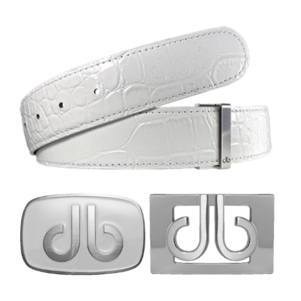 Druh White Crocodile Leather Belt Including Two image