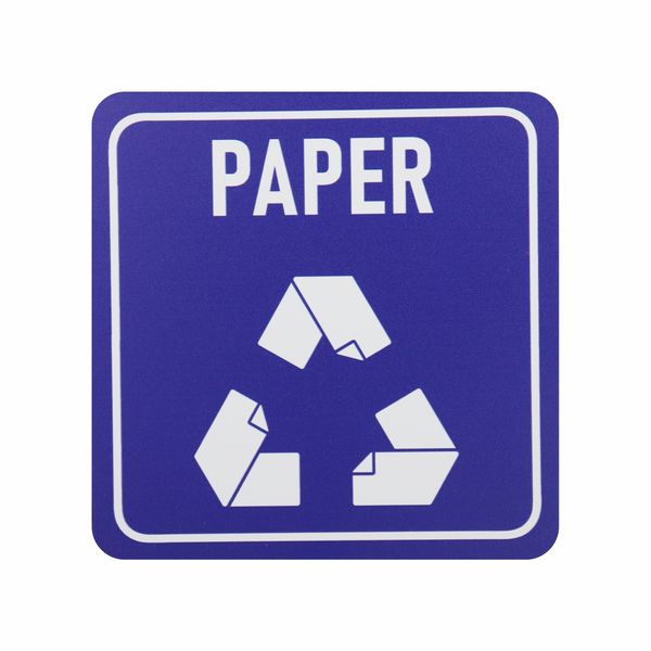Parrot Products Paper Recycle Sign on White ACP 15 x 15cm Blue