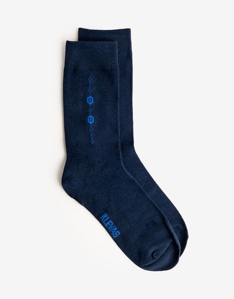 Klevas Men Socks Crew Argle Navy One Size Fit Al image