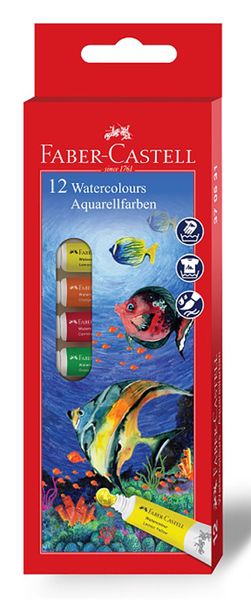 Faber Castell Watercolour paints 9ml Liquid tubes - Set of 12