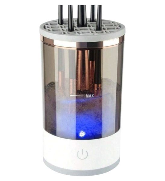 Electric Makeup Brush Cleaner With Automatic and Manual Operation - White