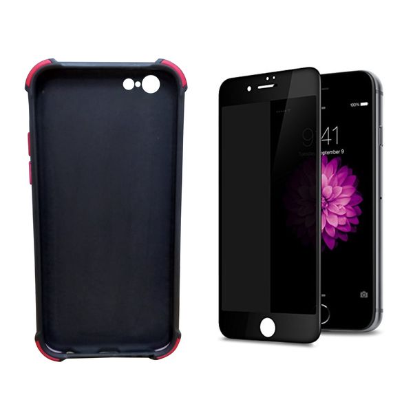 iPhone 8 Black Privacy Anti Spy Screen Protector and Back Cover Combo