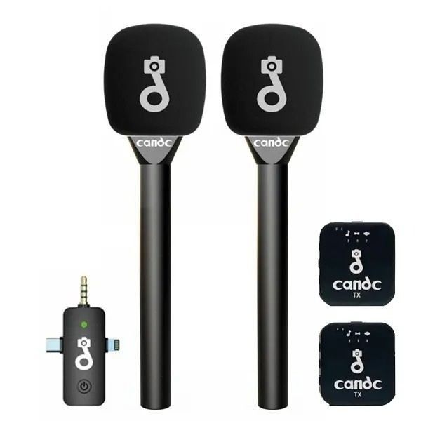 Dual Wireless Lavalier Microphone for Typr-c, Lightning and aux Port BY GE