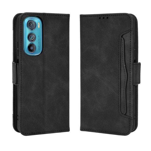 Multi Card Groove Leather Cover Compatible With Motorola Edge 50 Fusion