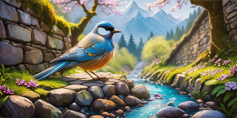 Rooted Art Beautiful bird - Home Decor Wall Art