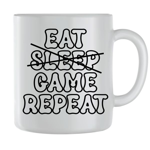 Repeat Coffee Mugs for Men Women Gaming Lovers Graphic Cup Sayings Gift 171