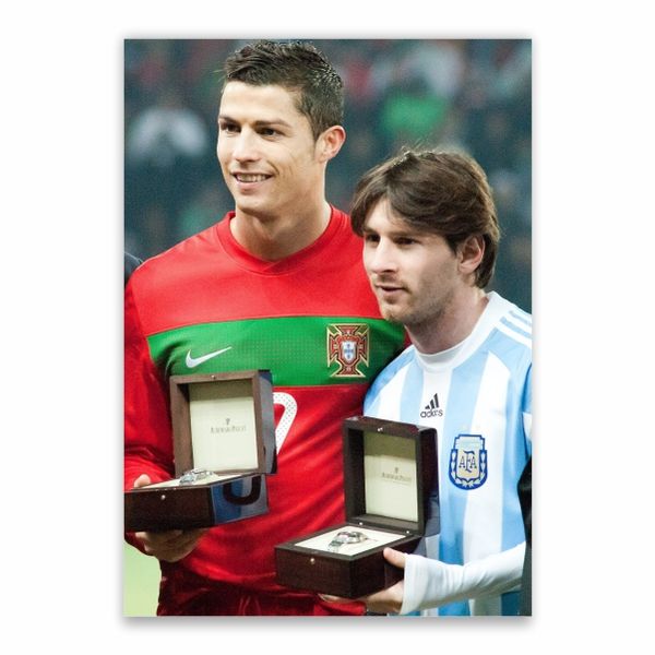 Two GOATS Ronaldo and Messi Poster - A1