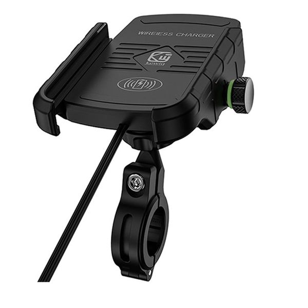 Motorcycle Phone Holder with Integrated Wireless Charger